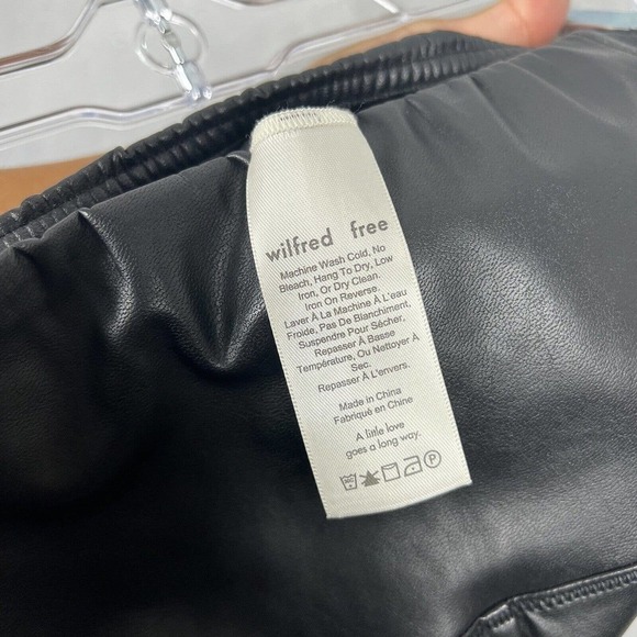 Wilfred Free Daria Vegan Leather Leggings Small Black Pull On High Waisted - Picture 12 of 13